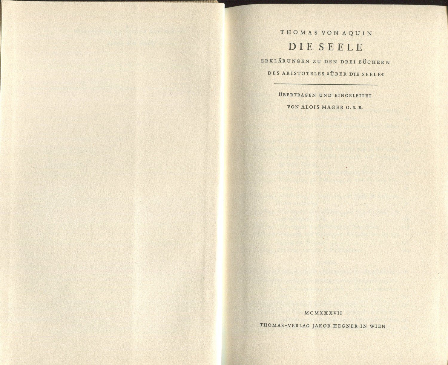 Thomas von Aquin: Die Seele.“ (Thomas von Aquin und Alois Mager) – Buch  antiquarisch kaufen – A026t1ge01ZZl